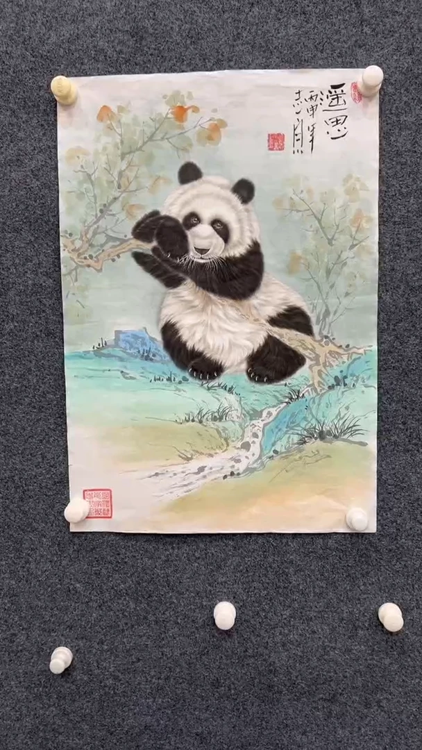 【闪购商品】国画2.14-郑志宗-四尺三开动物-80