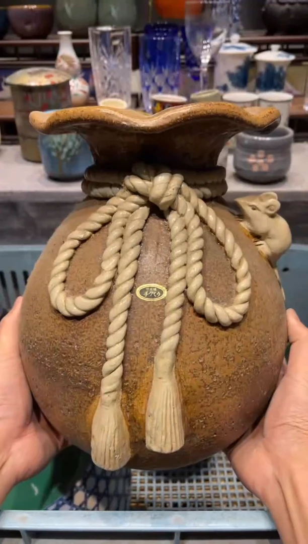 瓷片T19名家手作大福袋花瓶花瓶花瓶