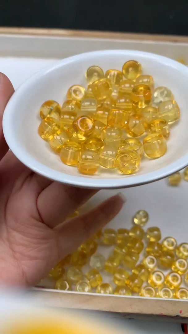 未镶嵌珠宝半成品水晶M615黄水晶老型8*10 mm10个8.8元