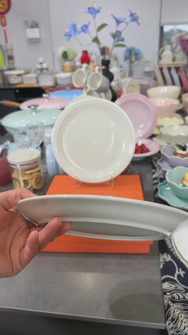 【闪购商品】瓷2个装炻彩浅盘23cm-松露白