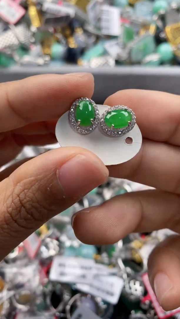 银S925镶嵌戒指翡翠444   5