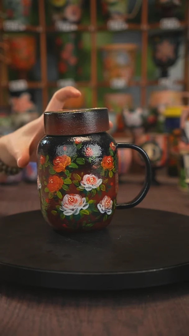 紫砂油画手绘釉下彩