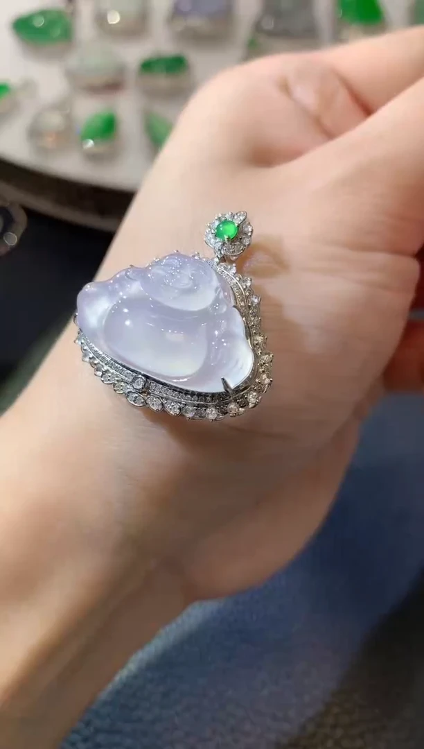 【闪购商品】翡翠吊坠(不含链)18K金镶嵌D10