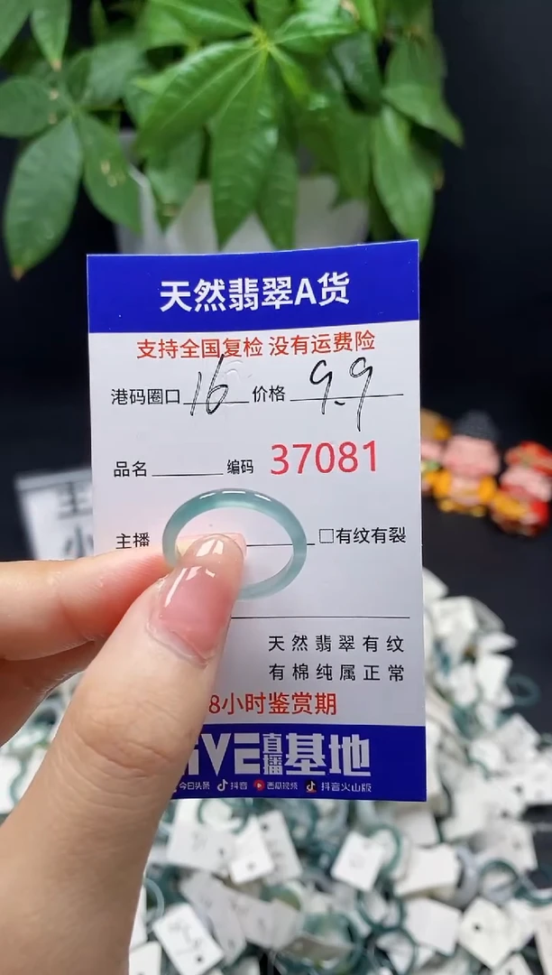 翡翠戒指未镶嵌天然翡翠戒圈7081