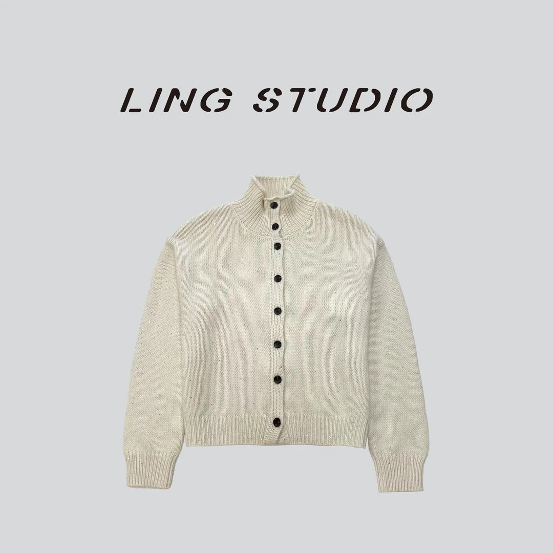 LING/STUDIO『​慵懒星系』绵羊毛秋冬百搭时尚高领毛衣开衫5103091