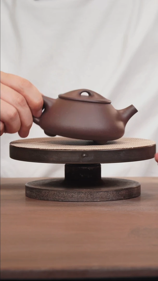 茶壶紫砂木门紫泥石瓢