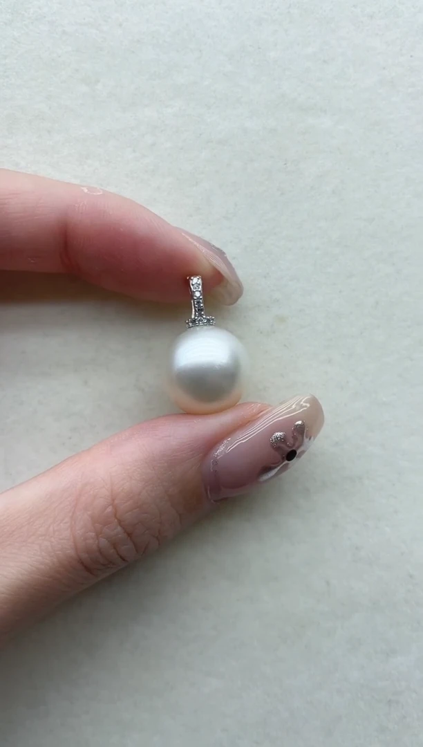 银S925镶嵌海水珍珠吊坠55