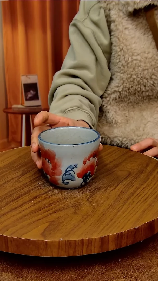 杯子陶景德镇手工手绘釉下彩陶瓷，微瑕