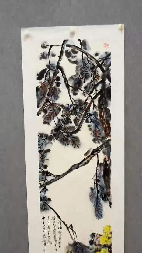 国画李纲-8平尺-花鸟作品-金