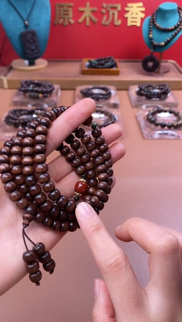 【闪购商品】沉香手串P沉水玉化富森红土6*8*108颗
