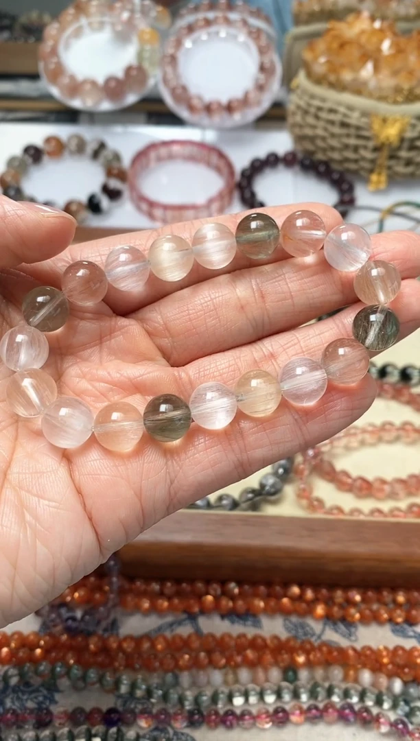 未镶嵌手链水晶彩兔毛