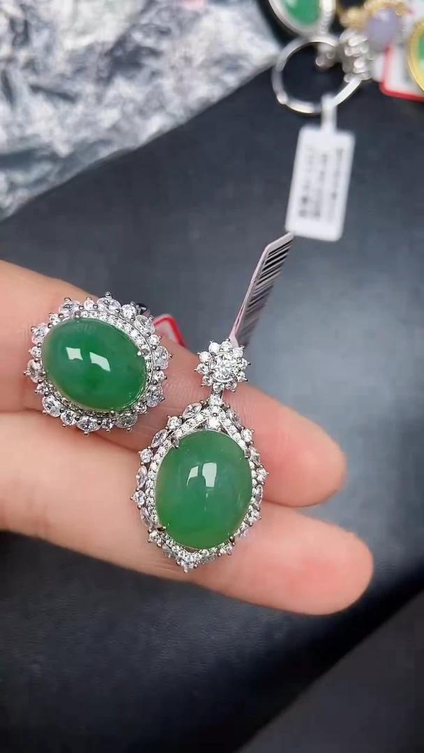 银S925镶嵌戒指翡翠1170