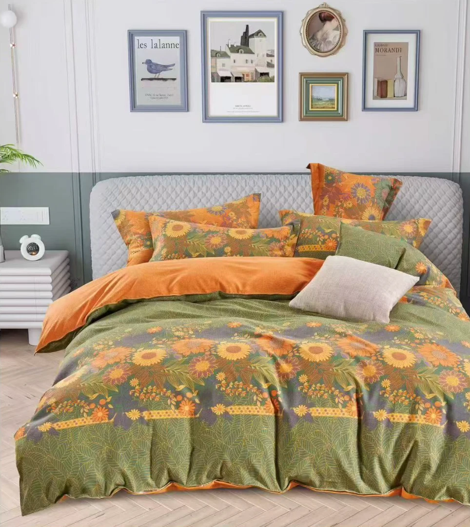 被套 绿色飘香花季--200*230水洗棉加厚被套