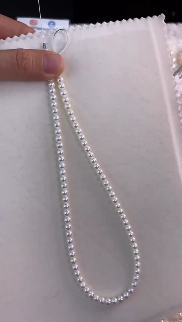 颈饰银S925镶嵌淡水珍珠淡水珍珠卡5mm