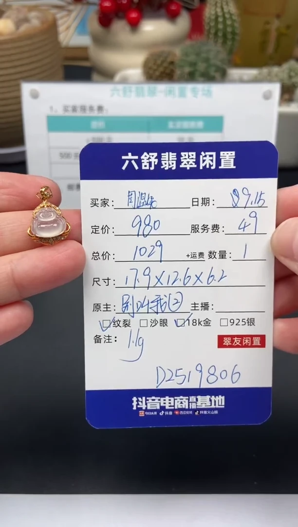 颈饰18K金镶嵌翡翠周****️D2519806