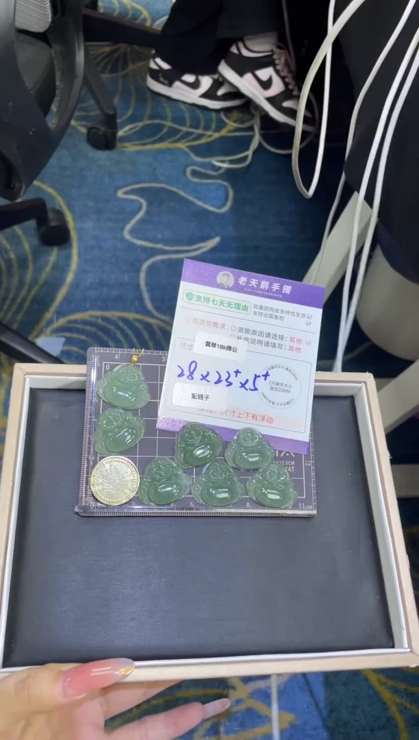 18K金镶嵌挂件翡翠佛公FL15/多样性发其一CP配链