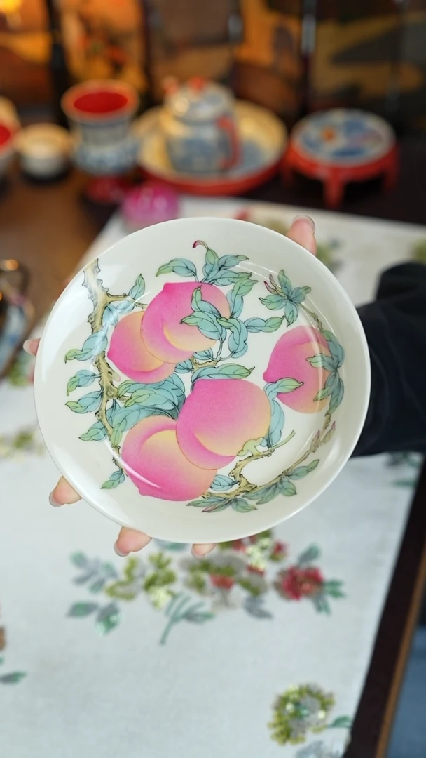 景德镇手工手绘雅圣粉彩壶承