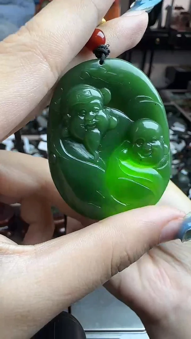 颈饰未镶嵌和田玉财神