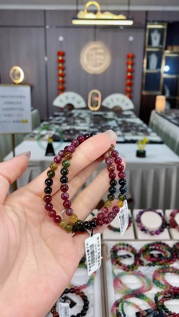 老矿碧玺单圈手串5mm+未镶嵌碧玺多样性发货一条hon