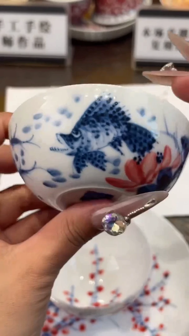 杯子瓷景德镇手工手绘陶瓷