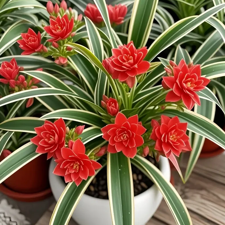 精品大花重瓣金边吊兰盆栽浓香型耐寒热四季可种花卉绿植好养易活