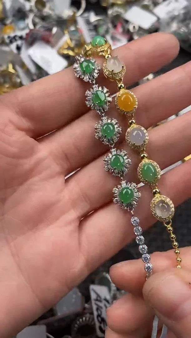 银S925镶嵌戒指翡翠10              1