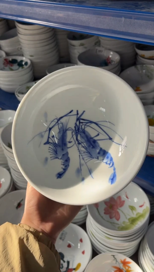 瓷片景德镇高温陶瓷食品级手绘釉中彩-大胖碗