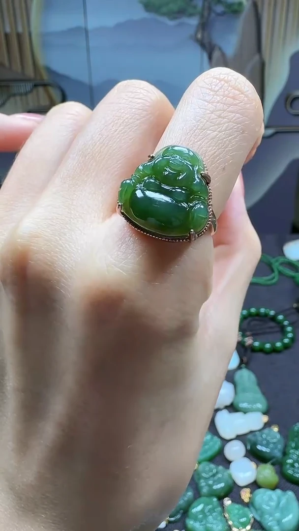 和田玉银S925镶嵌挂件1