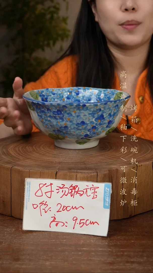 碗瓷景德镇手工手绘高温瓷釉下彩