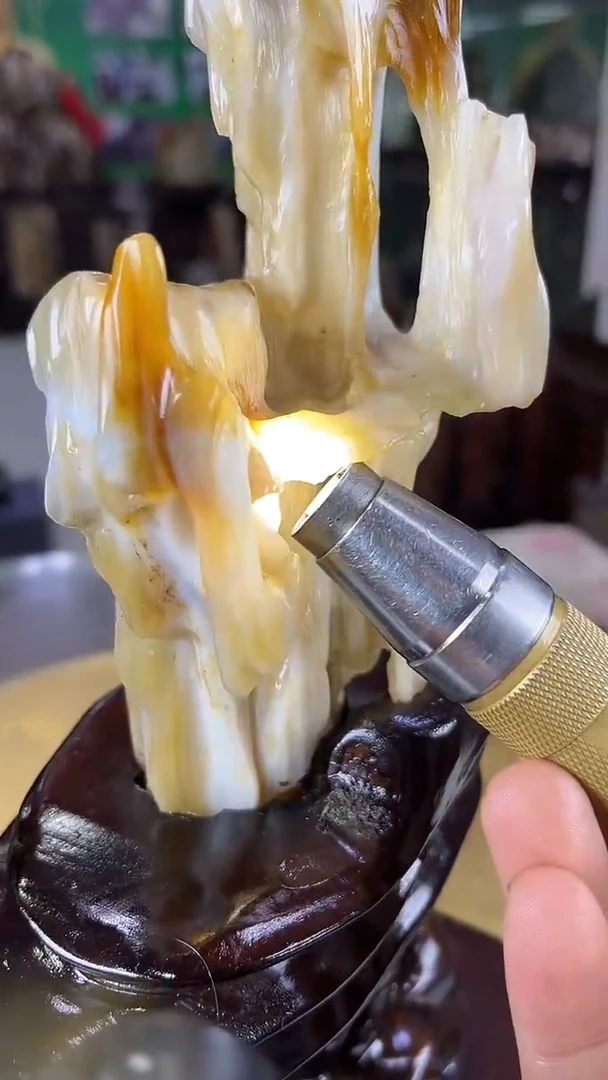 缅甸天然树化玉摆件
