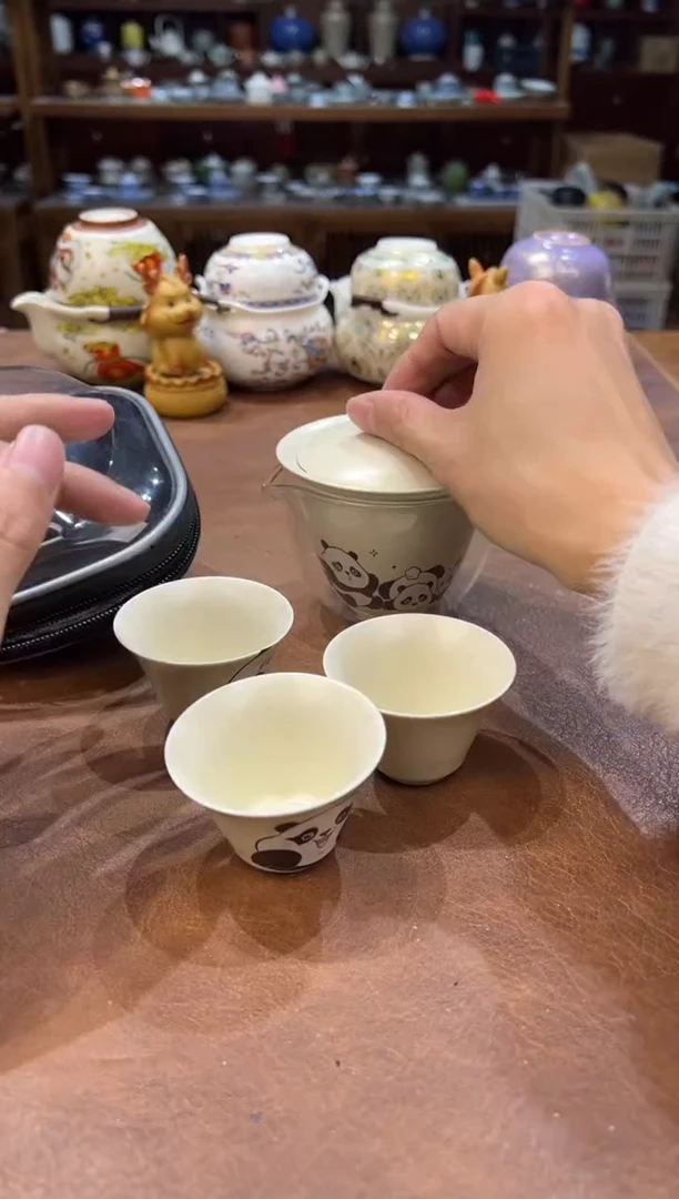 真的很便宜会开片的旅行茶具