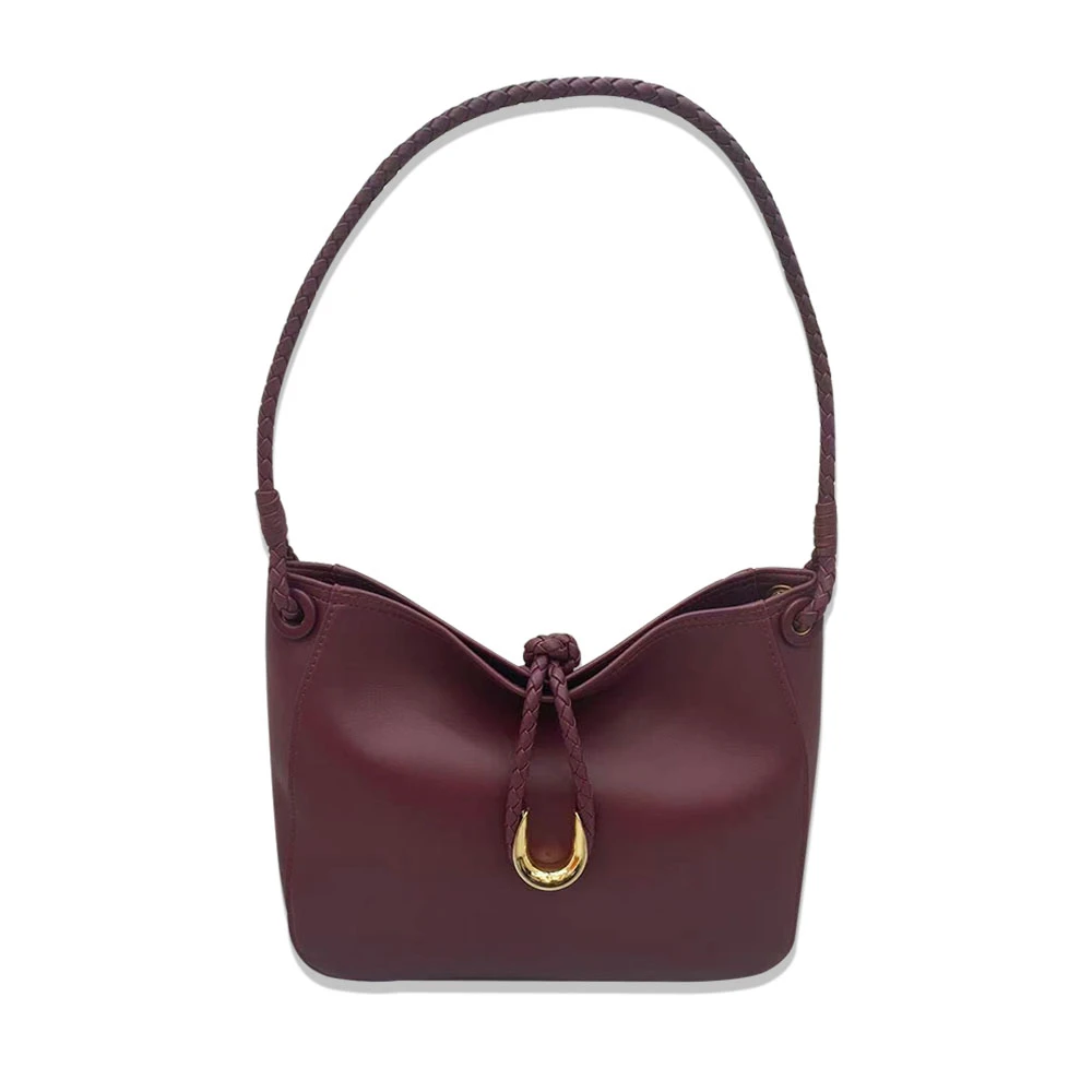 【Rain.Cun】新款经典女士轻奢时尚腋下女包 J-6473-酒红