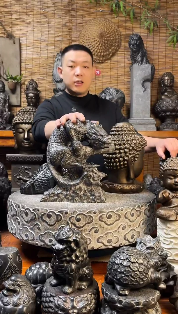 石材天然青石雕刻30吸水兽