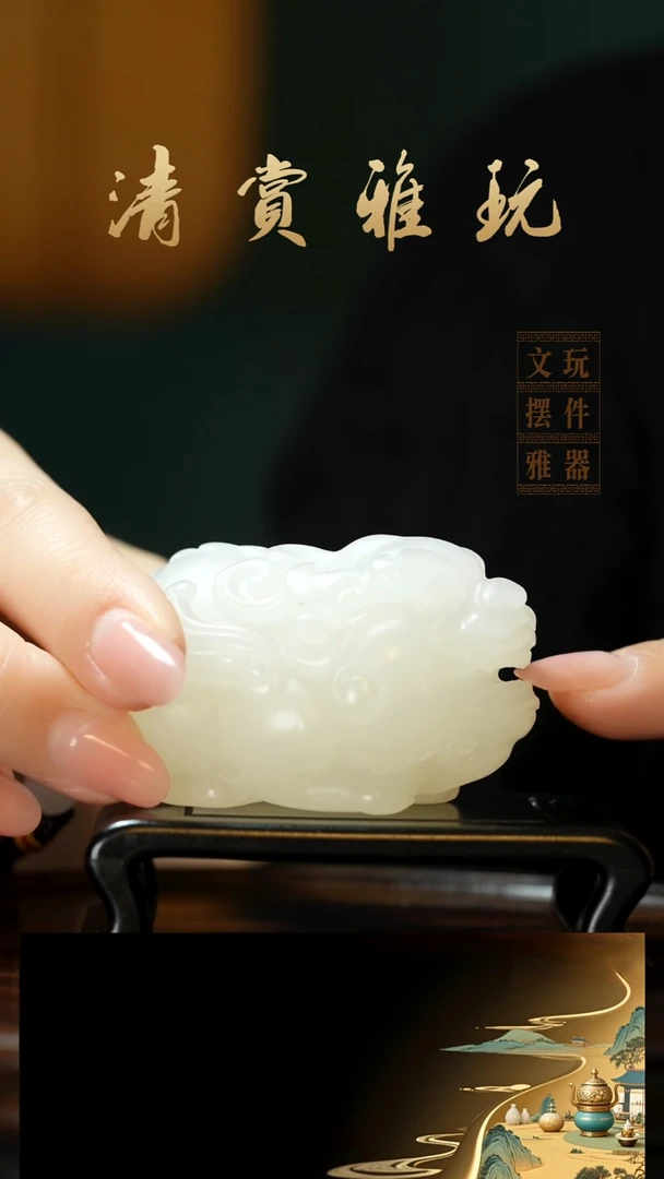 玉《貔貅》手把件摆件