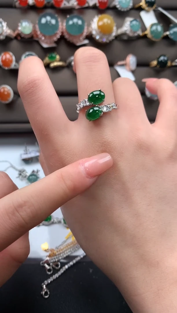 【闪购商品】翡翠戒指银S925镶嵌51525