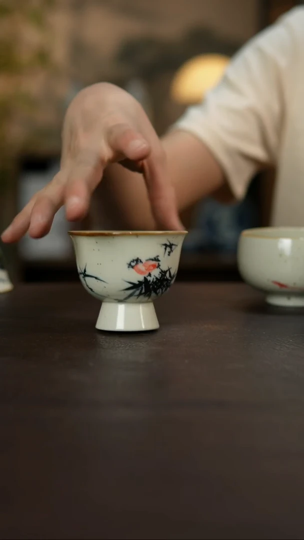 杯景德镇陶瓷杯碗柴烧多人