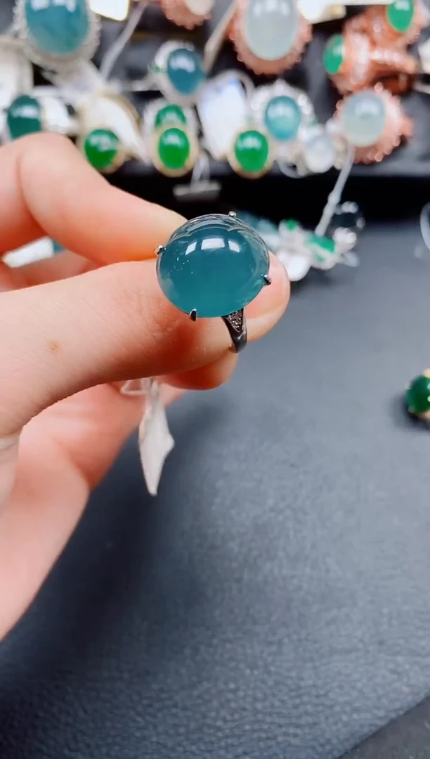 银S925镶嵌戒指翡翠翡翠
