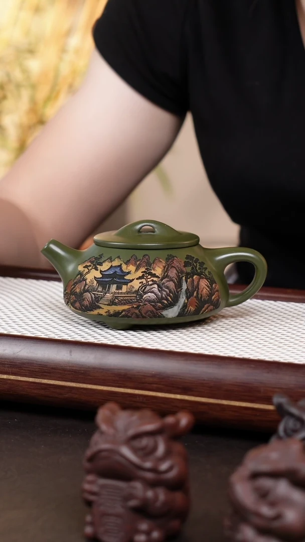 茶壶紫砂绿泥石瓢