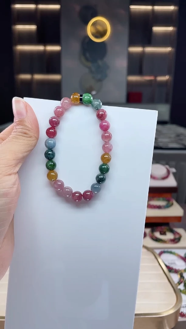未镶嵌单圈手串碧玺（多样性发一条）Q