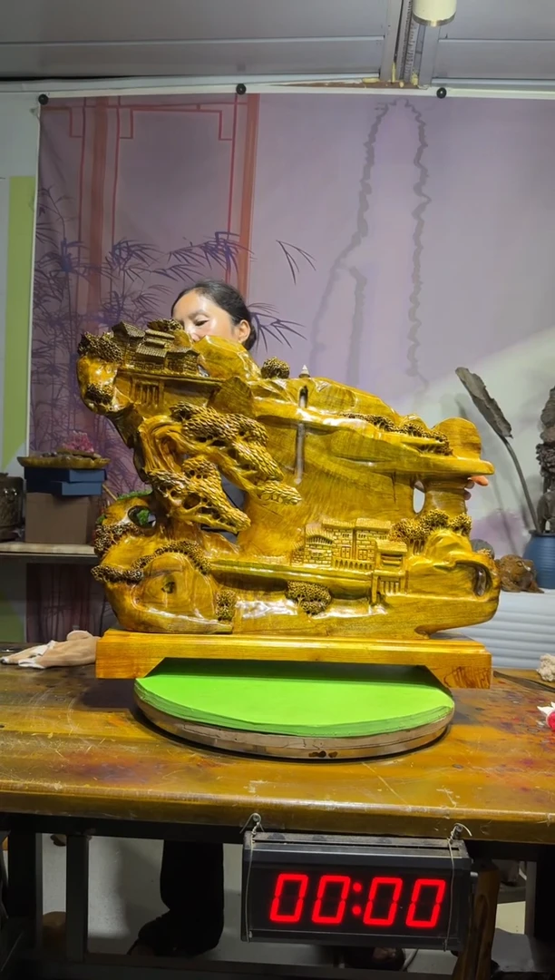 金丝楠石****烤金丝楠木枯木摆件
