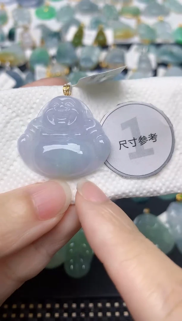 翡翠18K金镶嵌颈饰天然缅甸A货翡翠