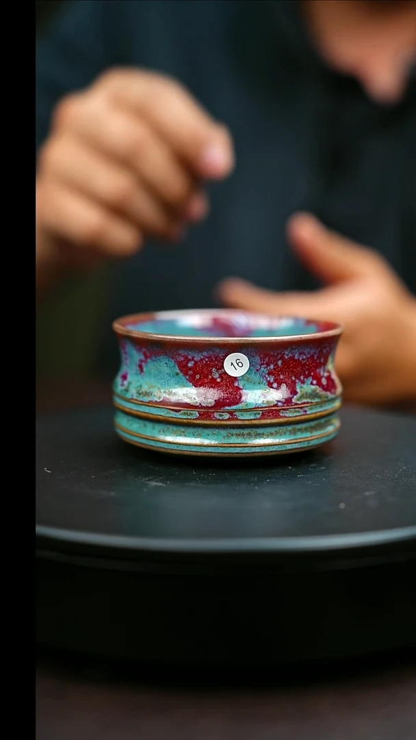 16#原矿钧瓷炉钧釉马蹄杯