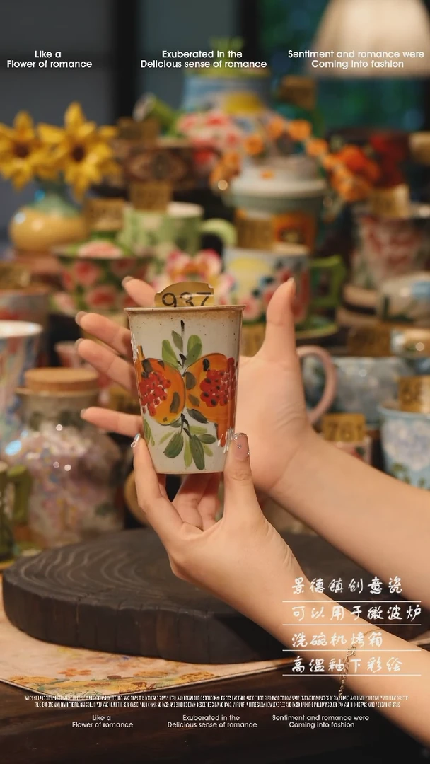 陶瓷景德镇高温釉下彩绘设计师款式