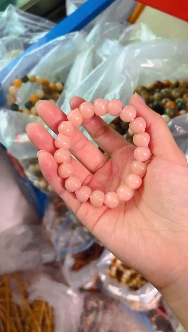 吊坠菩提根/象牙果粉色猫猫头单圈