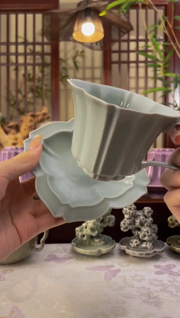 北溪堂-天青色丁香茶咖杯