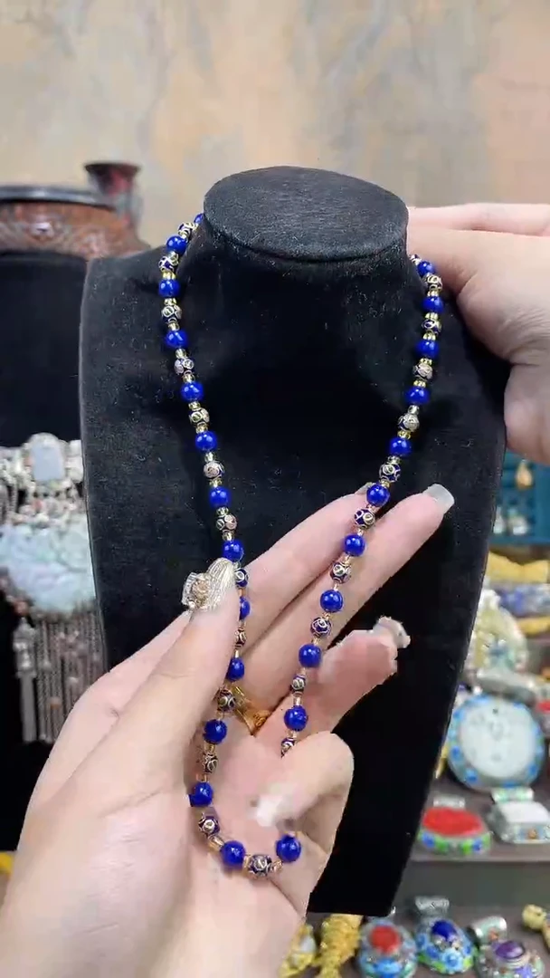 若非遗手工景泰蓝0.6项链宝蓝