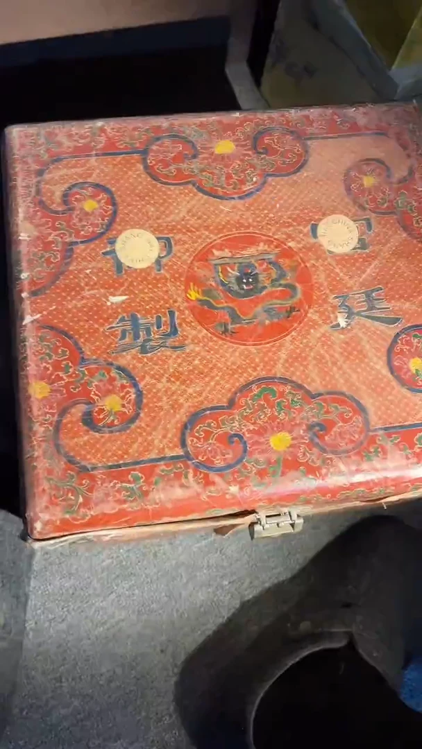木木头闷复古工艺风精美寿寿红龙箱子摆件