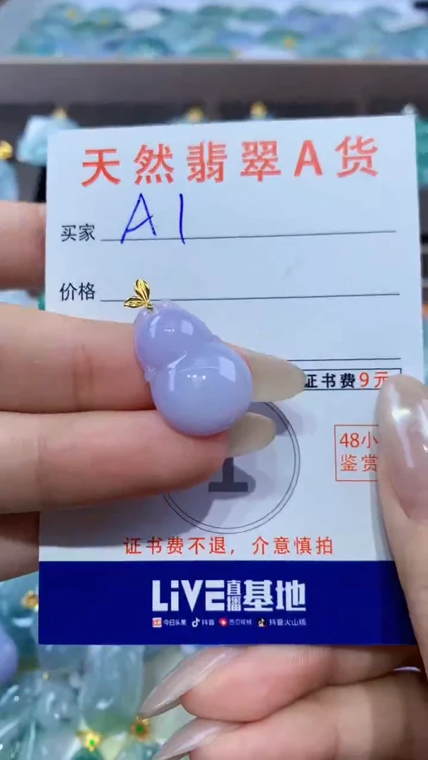 颈饰18K金镶嵌翡翠天然翡翠A货挂件