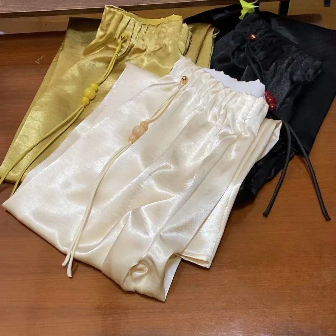 【润润珠】（实体订单-高品质）夏季女士直筒裤 中国风百搭长裤宽松女