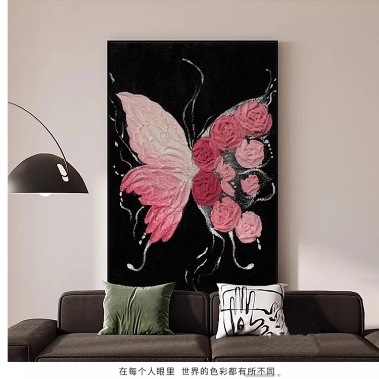 黑白蝴蝶玄关墙壁画浮雕画客厅沙发墙沙发背墙装饰画2025世界挂画